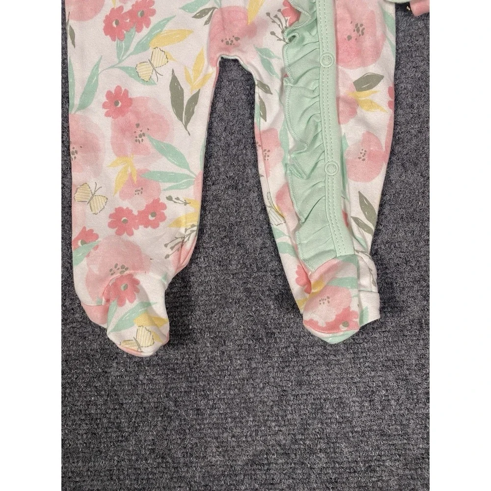 Brand New First Impressions Footie Sleeper Girl 3-6‎ Months Pink Floral headband